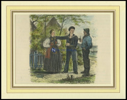 Probstei, Trachten, Kolorierter Holzstich Von Gehrts Von 1881 - Lithografieën