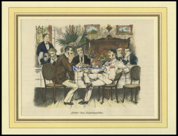 Onkels Beim Nachmittagskaffe, Kolorierter Holzstich Um 1880 - Lithografieën