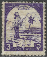 Japanese Occupation Of Burma. 1943 Definitives. 3c MH. SG J90. M7015 - Birmania (...-1947)