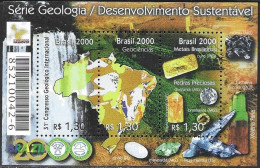 Brazil Brasil Brasilien 2000 Geology Minerals EXPO Hannover Hanover Michel No. Bl. 111 (3029-31) MNH Mint Postfr Neuf ** - Blocs-feuillets