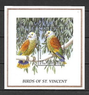 St Vincent Gr 1996 Birds - Parrots MS MNH - Papegaaien, Parkieten
