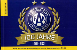 PM Fußball Marken Heft - 100 Jahre FAK Austria Wien Mit 6 Verschiedenen Marken  Lt. Scan Postfrisch - Timbres Personnalisés