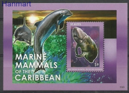 Saint Kitts 2013 Mi Block 140 MNH  (ZS2 SKTbl140) - Delfini