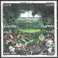 Brazil Brasil Brasilien 2000 Environmental Protection Environment Michel No. 3041-44 MNH Mint Postfrisch Neuf ** - Nuovi