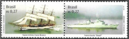 Brazil Brasil Brasilien 2000 Ships Cisne Branco Michel No. 3045-46 Pair Se-tenant MNH Mint Postfrisch Neuf ** - Unused Stamps