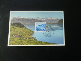 Carte Maximum Card Pro Patria Lac Leman Lake Epesses Suisse Switzerland 1953 - Cartes-Maximum (CM)