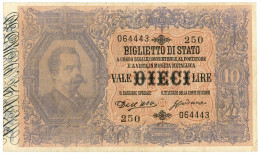 10 LIRE BIGLIETTO DI STATO EFFIGE UMBERTO I BIFACCIALE 16/07/1883 BB - Otros