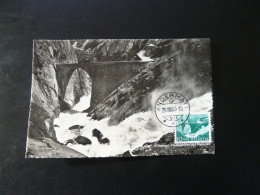 Carte Maximum Card Pro Patria Chute D'eau Waterfall Pont Bridge Andermatt Suisse Switzerland 1953 - Cartes-Maximum (CM)
