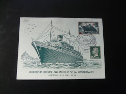 Carte Maximum Card Paquebot Pasteur Marseille France 1954 - Bateaux