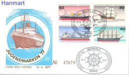 Germany, Federal Republic 1977 Mi 929-932 FDC  (FDC ZE5 GRM929-932) - Bateaux