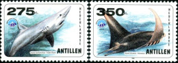 ANTILLES NEERLANDAISES 1998 - Année De L'Océan - Requins - 2 V. - Poissons