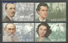 Moldova 2008 Mi 619-622 Cancelled  (SZE4 MOL619-622) - Ecrivains