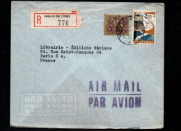 PORTUGAL AFFRANCHISSEMENT COMPOSE SUR LETTRE RECOMMANDEE AVION POUR LA FRANCE 1962 - Storia Postale