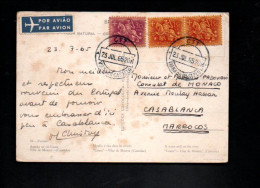 PORTUGAL AFFRANCHISSEMENT COMPOSE SUR CARTENPOUR LE MAROC 1965 - Storia Postale