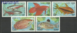 Cambodia 1992 Mi 1273-1277 MNH  (ZS8 CMB1273-1277) - Poissons