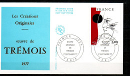 FDC75-74 : Dept 75 PARIS Œuvre De TREMOIS 1977 - 1970-1979