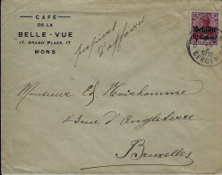 T.P. OC 14 S/L. De MONS-BERGEN "Café De La BELLE-VUE" Du 25-V-1916  à BRUXELLES - OC1/25 Governo Generale