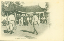 CPA CP Seychelles Mahé Un Marché Phot Goulamboussen Charifou Fils Diego Suarez - Seychellen