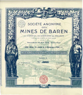Titre De 1928 - Société  Anonyme Des Mines De Baren - Déco - Bergbau