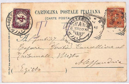 P0936 - ITALY - Postal History - EGYPT Tax Stamp On POSTCARD From Italy 1900 - Storia Postale