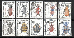 - Yvert N°103 à 112 Oblitérés - Type: Insectes Coléoptères, 10 Valeurs - 1960-.... Afgestempeld