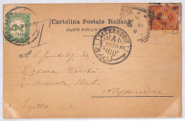 P0938 - ITALY - Postal History - EGYPT Tax Stamp On POSTCARD From Italy 1900 - Cartas & Documentos