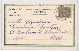 P0939 - EGYPT French Levant - Postal History - French Stamp On Postcard 1906 - Storia Postale