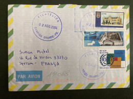 LETTRE Par Avion Pour La FRANCE TP CURITIBA RS 0,70 + ARQUIVO NACIONAL RS 0,40 + LIBERDADE RS 0,50 OBL.02 AGO 2004 CAMPI - Covers & Documents