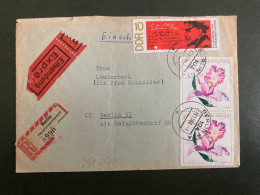 LR Par EXPRES TP FLEUR SOBRALIA 40 Paire + LENINE 10 OBL.19 11 68 BERLIN HTA - Storia Postale