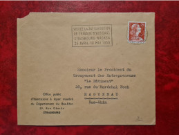 Lettre 1959 OFFICE HABITATIONS A LOYER MODERE HLM STRASBOURG FLAMME VISITEZ LA 34E EXPO DE TRAVAUX ARTISANS - Otros & Sin Clasificación