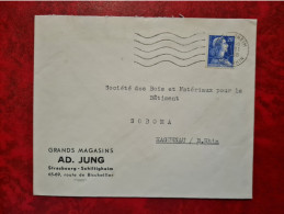 Lettre 1958 STRASBOURG SCHILTIGHEIM GRANDS MAGASINSD AD. JUNG - Otros & Sin Clasificación