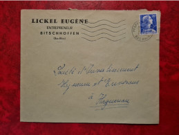 Lettre 1958 LICKEL EUGENE ENTREPRENEUR BITSCHHOFFEN FLAMME PFAFFENHOFFEN - Otros & Sin Clasificación