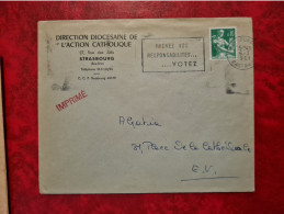 Lettre 1961 DIRECTION DIOCESAINE DE ACTION CATHOLIQUE RUE DES JUIFS STRASBOURG - Otros & Sin Clasificación