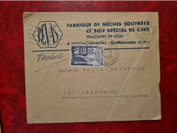 Lettre 1955 GRAFFENSTADEN FABRIQUE DE MECHES SOUFREES ET SUIF SPECIAL DE CAVE BOUCHONS A. RESCH CHANAVAS - Otros & Sin Clasificación