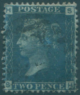 Great Britain 1848 SG47 2d Deep Blue QV HSSH Plate 14 FU (amd) - Zonder Classificatie