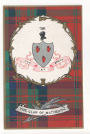 The Clan Of Matheson - Old Scotland Coat Of Arms And Tartan Postcard - Other & Unclassified