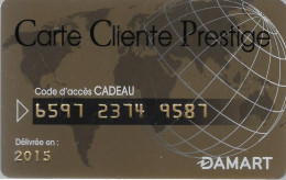 CARTE-MAGNETIQUE-FIDELITE-2015-DAMART CLIENT PRESTIGE-TBE/RARE - Cartes De Fidélité Et Cadeau