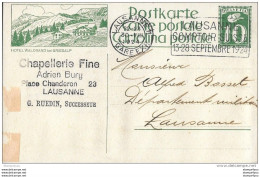 93 - 16 - Entier Postal  Avec Illustration "Hotel Waldrand" Oblit "Comptoir 1924 Lausanne" Attention Trace à Gauche - Enteros Postales