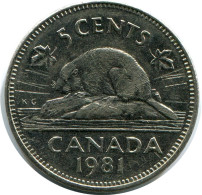 5 CENTS 1981 CANADA Pièce #AZ258.F.A - Canada