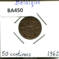 50 CENTIMES 1962 FRENCH Text BÉLGICA BELGIUM Moneda #BA450.E.A - 50 Centimes