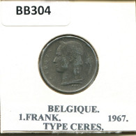 1 FRANC 1967 FRENCH Text BELGIUM Coin #BB304.U.A - 1 Franc