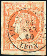 León - Edi O 52 - 4 C.- Mat Fech. Tp. II "Valencia De D. Juan" - Gebruikt