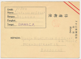 Censored POW Card Internee Bandoeng Netherlands Indies - Niederländisch-Indien