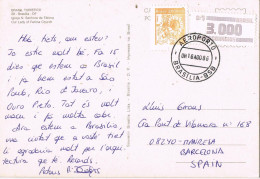 55672. Postal Aerea BRASILIA (Brasil) 1986. Fechador AEROPUERTO. Vista Iglesia Fatima De Brasilia - Cartas & Documentos