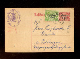BAYERN - 1920, Dienstpostkarte Mit Zusatzfrankatur Ex Bay. Konsulent Fuer Hopfenbau (A2476) - Postal  Stationery