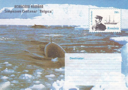 BELGICA ANTARCTIC EXPEDITION, SHIP, WHALE, EXPLORER, SOUTH POLE, COVER STATIONERY, 1997, ROMANIA - Spedizioni Antartiche