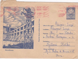 WATER POWER PLANT, ENERGY, SCIENCE, COVER STATIONERY, 1957, ROMANIA - Wasser