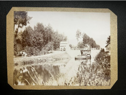 Batellerie * Photo Ancienne Circa 1900 * Halage D'une Péniche Par Chevaux * Canal écluse * Péniches Barge Chaland - Péniches