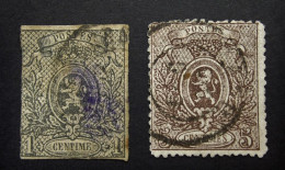 België - Belgique - 1866-67 - COB - ° 23 - 25A  Kleine Leeuw - Obl. - 1866-1867 Coat Of Arms