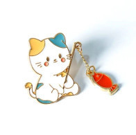 Pin's NEUF En Métal Pins - Petit Chat à La Pêche (Réf 1) - Animals